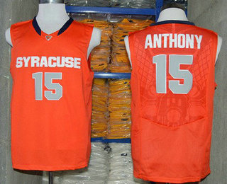 Men's Syracuse Orange #15 Camerlo Anthony Orange College Basketball Nike Jersey