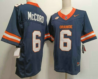 Men's Syracuse Orange #6 Kyle McCord Navy Blue FUSE College Football Jersey