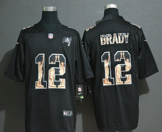 Men's Tampa Bay Buccaneers #12 Tom Brady 2019 Black Statue Of Liberty Stitched NFL Nike Limited Jersey