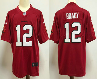 Men's Tampa Bay Buccaneers #12 Tom Brady ALL Red 2020 Vapor Untouchable Stitched NFL Nike Limited Jersey