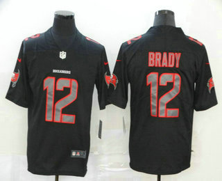 Men's Tampa Bay Buccaneers #12 Tom Brady Black 2020 Fashion Impact Black Color Rush Stitched NFL Nike Limited Jersey