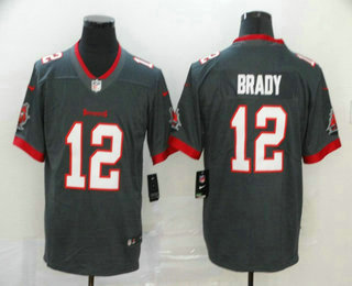 Men's Tampa Bay Buccaneers #12 Tom Brady Gray 2020 NEW Vapor Untouchable Stitched NFL Nike Limited Jersey