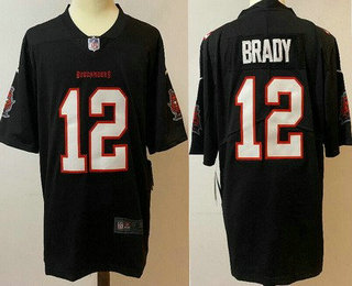 Men's Tampa Bay Buccaneers #12 Tom Brady Limited Black Vapor Untouchable Jersey