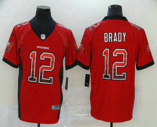 Men's Tampa Bay Buccaneers #12 Tom Brady Red 2020 Fashion Drift Color Rush Stitched NFL Nike Limited Jersey