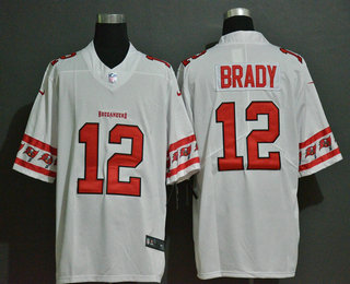 Men's Tampa Bay Buccaneers #12 Tom Brady White 2020 NEW Team Logo Vapor Untouchable Stitched NFL Nike Limited Jersey