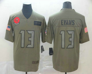 Men's Tampa Bay Buccaneers #13 Mike Evans NEW Olive 2019 Salute To Service Stitched NFL Nike Limited Jersey