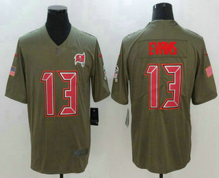 Men's Tampa Bay Buccaneers #13 Mike Evans Olive 2017 Salute To Service Stitched NFL Nike Limited Jersey