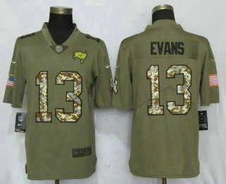 Men's Tampa Bay Buccaneers #13 Mike Evans Olive With Camo 2017 Salute To Service Stitched NFL Nike Limited Jersey