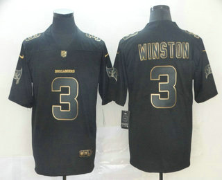 Men's Tampa Bay Buccaneers #3 Jameis Winston Black Gold 2019 Vapor Untouchable Stitched NFL Nike Limited Jersey