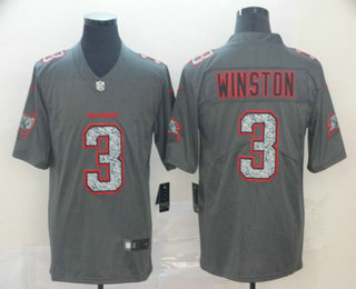 Men's Tampa Bay Buccaneers #3 Jameis Winston Gray Fashion Static 2019 Vapor Untouchable Stitched NFL Nike Limited Jersey