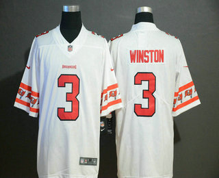 Men's Tampa Bay Buccaneers #3 Jameis Winston White 2019 NEW Team Logo Vapor Untouchable Stitched NFL Nike Limited Jersey