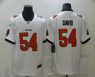 Men's Tampa Bay Buccaneers #54 Lavonte David White 2020 NEW Vapor Untouchable Stitched NFL Nike Limited Jersey