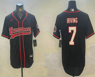 Men's Tampa Bay Buccaneers #7 Bucky Irving Black Cool Base Stitched Baseball Jersey