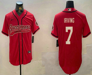 Men's Tampa Bay Buccaneers #7 Bucky Irving Red Cool Base Stitched Baseball Jersey