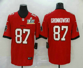 Men's Tampa Bay Buccaneers #87 Rob Gronkowski Red 2021 Super Bowl LV Stitched Vapor Untouchable Stitched Nike Limited NFL Jersey