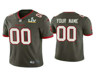 Men's Tampa Bay Buccaneers ACTIVE PLAYER Custom Grey 2021 Super Bowl LV Stitched Nike Limited NFL Jersey