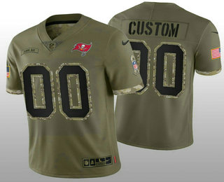 Men's Tampa Bay Buccaneers ACTIVE PLAYER Custom Olive 2022 Salute To Service Limited Stitched Jersey