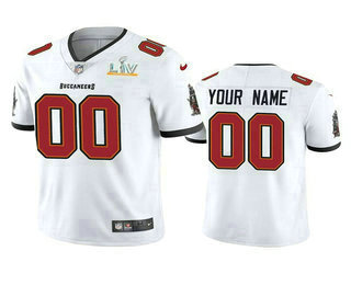 Men's Tampa Bay Buccaneers ACTIVE PLAYER Custom White 2021 Super Bowl LV Stitched Nike Limited NFL Jersey