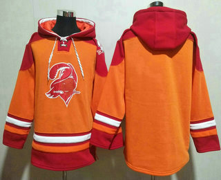 Men's Tampa Bay Buccaneers Blank Orange Ageless Must Have Lace Up Pullover Hoodie