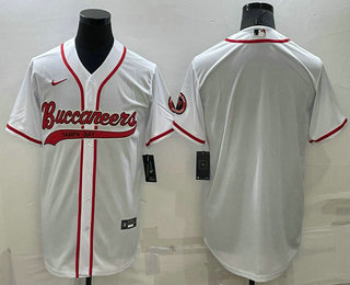 Men's Tampa Bay Buccaneers Blank White Stitched Cool Base Nike Baseball Jersey