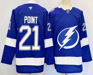 Men's Tampa Bay Lightning #21 Brayden Point 2025 Blue Stitched Jersey