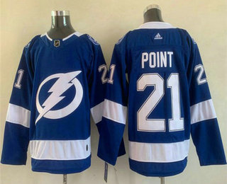 Men's Tampa Bay Lightning #21 Brayden Point Blue Adidas Stitched NHL Jersey