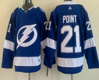 Men's Tampa Bay Lightning #21 Brayden Point Blue Stitched Jersey