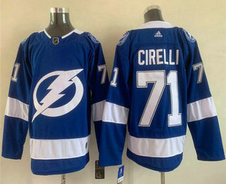 Men's Tampa Bay Lightning #71 Anthony Cirelli Blue Adidas Stitched NHL Jersey