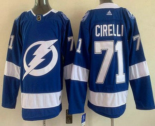 Men's Tampa Bay Lightning #71 Anthony Cirelli Blue Stitched Jersey