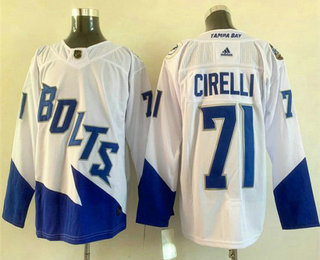 Men's Tampa Bay Lightning #71 Anthony Cirelli White 2022 Stadium Series Stitched Jersey