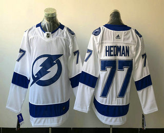 Men's Tampa Bay Lightning #77 Victor Hedman White 2017-2018 Hockey Adidas Stitched NHL Jersey