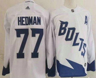 Men's Tampa Bay Lightning #77 Victor Hedman White 2022 Stadium Series Authentic Jersey