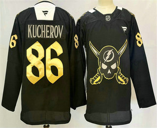 Men's Tampa Bay Lightning #86 Nikita Kucherov 2024 Black Stitched Jersey