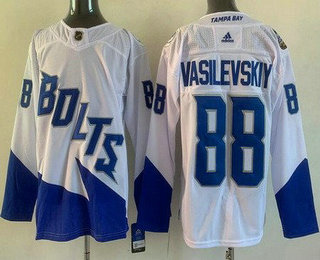 Men's Tampa Bay Lightning #88 Andrei Vasilevskiy White 2022 Stadium Series Stitched Jersey