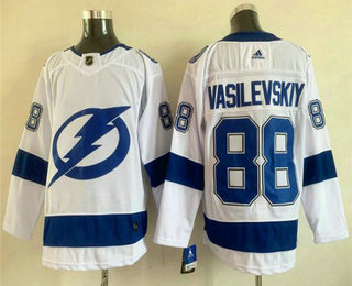 Men's Tampa Bay Lightning #88 Andrei Vasilevskiy White Adidas Stitched NHL Jersey