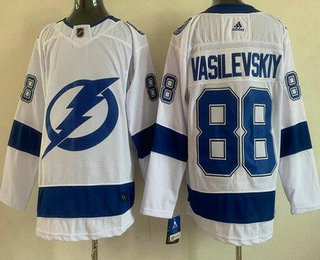 Men's Tampa Bay Lightning #88 Andrei Vasilevskiy White Stitched Jersey