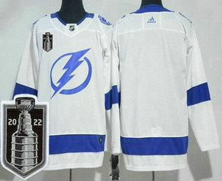 Men's Tampa Bay Lightning Blank White 2022 Stanley Cup Stitched Jersey