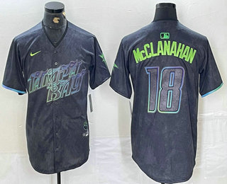 Men's Tampa Bay Rays #18 Shane McClanahan Charcoal 2024 City Connect Limited Stitched Jersey