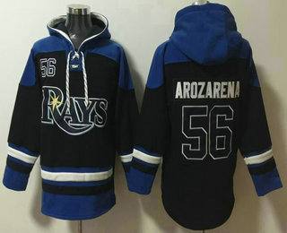 Men's Tampa Bay Rays #56 Randy Arozarena Navy Blue Ageless Must Have Lace Up Pullover Hoodie