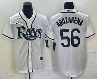 Men's Tampa Bay Rays #56 Randy Arozarena White Stitched MLB Cool Base Nike Jersey