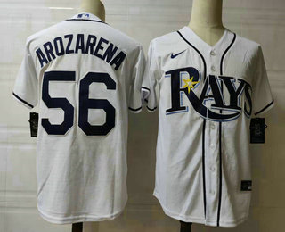 Men's Tampa Bay Rays #56 Randy Arozarena White Stitched MLB Cool Base Nike Jersey