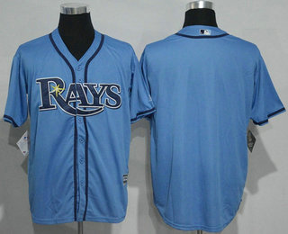 Men's Tampa Bay Rays Blank Light Blue Cool Base Majestic Baseball Jersey