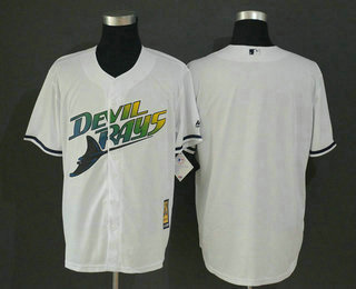 Men's Tampa Bay Rays Blank White Throwback Jersey