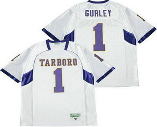 Men's Tarboro High School Vikings #1 Todd Gurley II White Football Jersey