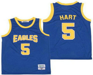 Men's Temple Owls Eagles #5 Kevin Hart Blue College Basketball Jersey