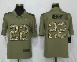 Men's Tennessee Titans #22 Derrick Henry Olive With Camo 2017 Salute To Service Stitched NFL Nike Limited Jersey