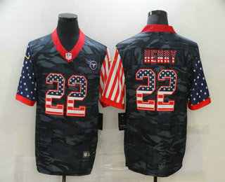 Men's Tennessee Titans #22 Derrick Henry USA Camo 2020 Salute To Service Stitched NFL Nike Limited Jersey