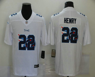 Men's Tennessee Titans #22 Derrick Henry White 2020 Shadow Logo Vapor Untouchable Stitched NFL Nike Limited Jersey