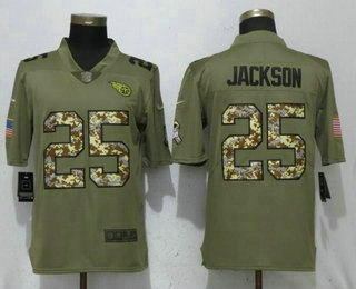 Men's Tennessee Titans #25 Adoree Jackson Olive With Camo 2017 Salute To Service Stitched NFL Nike Limited Jersey