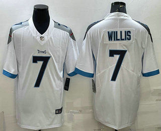 Men's Tennessee Titans #7 Malik Willis White 2022 Vapor Untouchable Stitched NFL Nike Limited Jersey